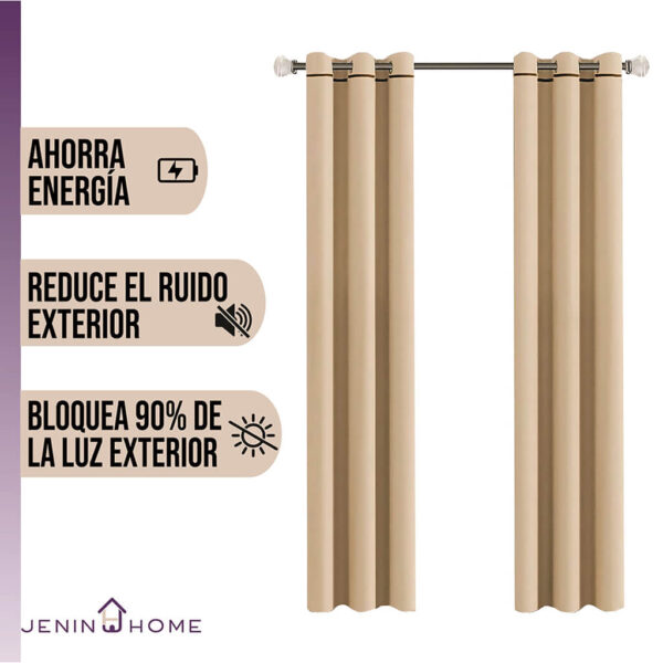 Cortinas Black Out Argollas 2.75 Ancho * 2.2 Largo Metros - Imagen 3