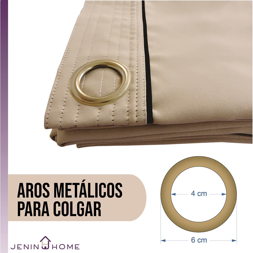 Barrales de Cortinas Negro en Veronica Home Completos Con Argollas